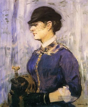  Hut Malerei - Junge Frau in einem runden Hut Eduard Manet